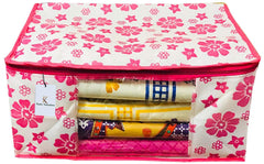 Kuber Industries 3 Piece Non Woven Saree Cover Set (Pink)