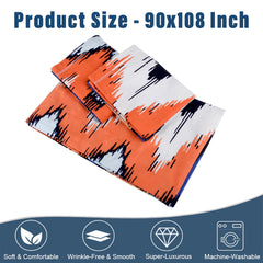 Heart Home Double Bedsheet | Premium Cotton Bedsheet with 2 Pillow Covers | Bedsheet for Bedroom | Bedsheet for Double Bed | ZIg Zag Box-Design Bedsheet | Multi