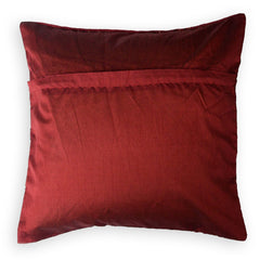 Heart Home Cushion Cover | Sofa Cushion Covers | Embossed Square Cushion Covers | Velvet Cushion Covers | Couch Cushion Covers | Set of 5 | 16 Inch | Maroon