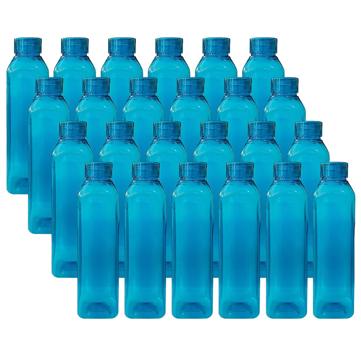 Kuber Industries BPA Free Plastic Water Bottles | Breakproof, Leakproof, Food Grade PET Bottles | Water Bottle for Kids & Adults | Plastic Bottle Set of 6 |Green (Pack of 4)
