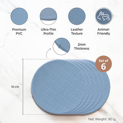 Kuber Industries 12 Pcs Anti-Skid Tea Coaster for Hot Pots | Round Tea Cup & Water Glass Cover Top Lid for Teapoy & Center Table - Blue