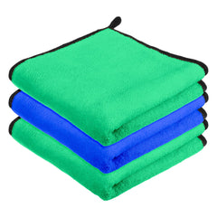 Kuber Industries Cleaning Towel | Reusable Cleaning Cloths for Kitchen | Duster Towel for Home Cleaning | 400 GSM Cleaning Cloth Towel with Hanging Loop | 40x40 | Pack of 3 | Multi