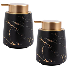 Kuber Industries Liquid Soap Dispenser | Handwash Soap Dispenser | Soap Dispenser for Wash Basin | Shampoo Dispenser Bottle | Bathroom Dispenser Bottle | Pack of 2 | ZX010BK | 400 ml | Black