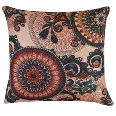 Kuber Industries Circle 2 Piece Jute Cushion Cover - 16"x16", Multicolour