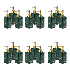 Kuber Industries Liquid Soap Dispenser | Handwash Soap Dispenser | Soap Dispenser for Wash Basin | Shampoo Dispenser Bottle | Bathroom Dispenser Bottle | 18 Piece | Pack of 6 | 320 ml | Green