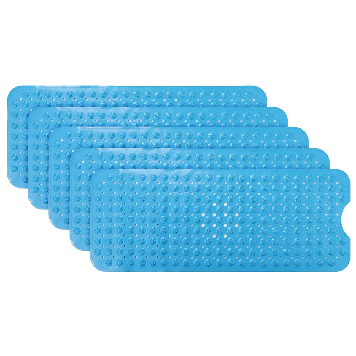 Kuber Industries Bath Mat | PVC Bathroom Mat | Shower Bath Mat | Floor Tub Mat | Bathroom Mud Mat | Anti-Skid Shower Bathroom Mat | M-YSD-40B |Pack of 5| Dark Blue