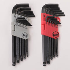 Kuber Industries Hex Key Allen Wrench Set with Ball End|Industrial Grade Allen Wrench Set|Bonus Free Strength Helping T-Handle 26" Piece Set (Black) (Pack Of 4)