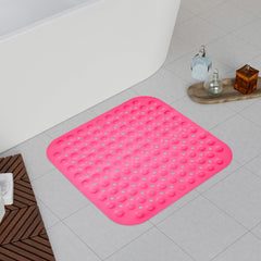 Heart Home Bath Mat | PVC Bathroom Mat | Shower Bath Mat | Square Bath Tub Mat | Foot Massager Mat | Anti-Skid Floor Mat | Shower Mat | Pack of 2 | Multi