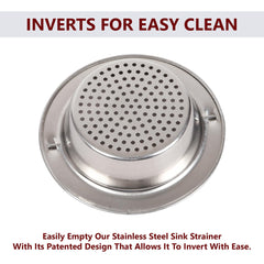 Heart Home Sink Strainer | Kitchen Sink Strainer | Sink Drain Strainer | Drain Catcher for Bathroom | Mesh Drain Filter for Kitchen | Sink Round Jali with Handle | 115 mm | Silver