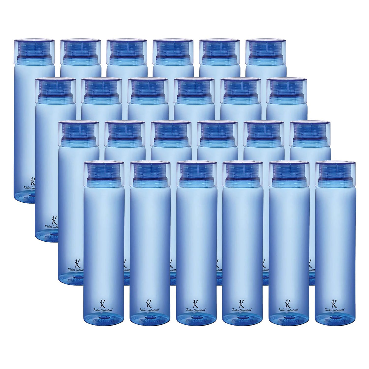 Kuber Industries BPA Free Plastic Water Bottles | Breakproof, Leakproof, Food Grade PET Bottles | Water Bottle for Kids & Adults | Plastic Bottle Set of 4 |Blue (Pack of 6)