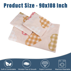 Kuber Industries Double Bedsheet | Premium Cotton Bedsheet with 2 Pillow Covers | Bedsheet for Bedroom | Bedsheet for Double Bed | Heart-Design Bedsheet | 90x108 Inch | Pink