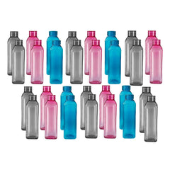 Kuber Industries BPA Free Plastic Water Bottles | Unbreakable, Leak Proof, 100% Food Grade Plastic | For Kids & Adults | Refrigerator Plastic Bottle Set of 6|Assorted (Pack Of 5)