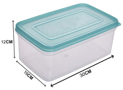Heart Home Plastic Multipurpose MPC Small & Big Transparent Air Tight Food Storage Kitchen Container (Set of 2, Green)- HEART3589
