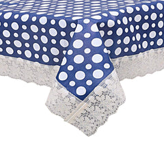 Kuber Industries Dot Design PVC 4 Seater Center Table Cover 40"x60" (Blue & White)-HS43KUBMART25571, Standard