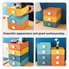 Kuber Industries (Set of 10) Mini Storage Box Drawer Organizer For Toys, Medicine Utility, Baby & Kids Items - Green & Blue Color