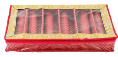 Kuber Industries Polka Dots Design Brocade Hardboard Six Rod Bangle Box (Pink) -CTKTC038854