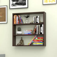 Kuber Industries Durable & Long Lasting Wooden Wall Mount Wooden Wall Shelf for Bedroom & Living Room | Ready to Assemble Book Furniture Wall Rack Shelf for Decor | Brown