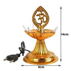 Heart Home Diwali Lights | Diwali String Light For Décor | Lights for Christmas | Lights for Navratri | Pooja Light For Diwali | Lights for Indoor | LED 1 Layer Diya Stand | Golden