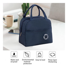 Kuber Industries Pack of 6 Lunch Bag | Lunch Bag for Office | Lunch Bag for College | Reusable Lunch Bag | Lunch Bag for Adults | Tiffin Lunch Bag with Handle | Plain | LYN12-GRY | Grey