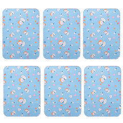 Kuber Industries Baby Waterproof matBed Protecter "50 x 70" CM-Pack of 6 (Blue)