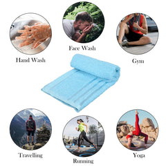 Kuber Industries Face Towel | Towels for Facewash | Towels for Gym | Facewash for Travel | Towels for Daily use | Workout Hand Towel | Lining Design | 14x21 Inch | Pack of 2 | Blue