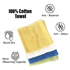 Kuber Industries 525 GSM Cotton Face Towels |Super Soft, Quick Absorbent & Anti-Bacterial|Gym & Workout Towels|Pack of 8 (Multicolor)