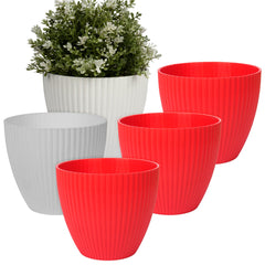 Kuber Industries Flower Pot | Flower Planter Pots for Indoor | Flower Pots for Outdoor | Pot for Garden & Balcony Flowering | Flower Plants Pot | Mega Flower Pot | 6 Inch | Pack of 5 | Multi