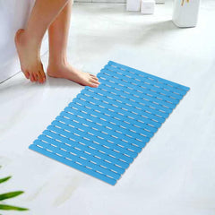 Kuber Industries Bath Mat | PVC Bathroom Mat | Shower Bath Mat | Floor Tub Mat | Bathroom Mud Mat | Anti-Skid Shower Bathroom Mat | JL-01A |Pack of 4| Blue