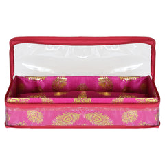 Heart Home Multipurpose Bareque Seamless Design Laminated 1 Rod Bangle Box/Organizer/Case With Tranasparent Top - Pack of 2 (Pink)-47HH0435