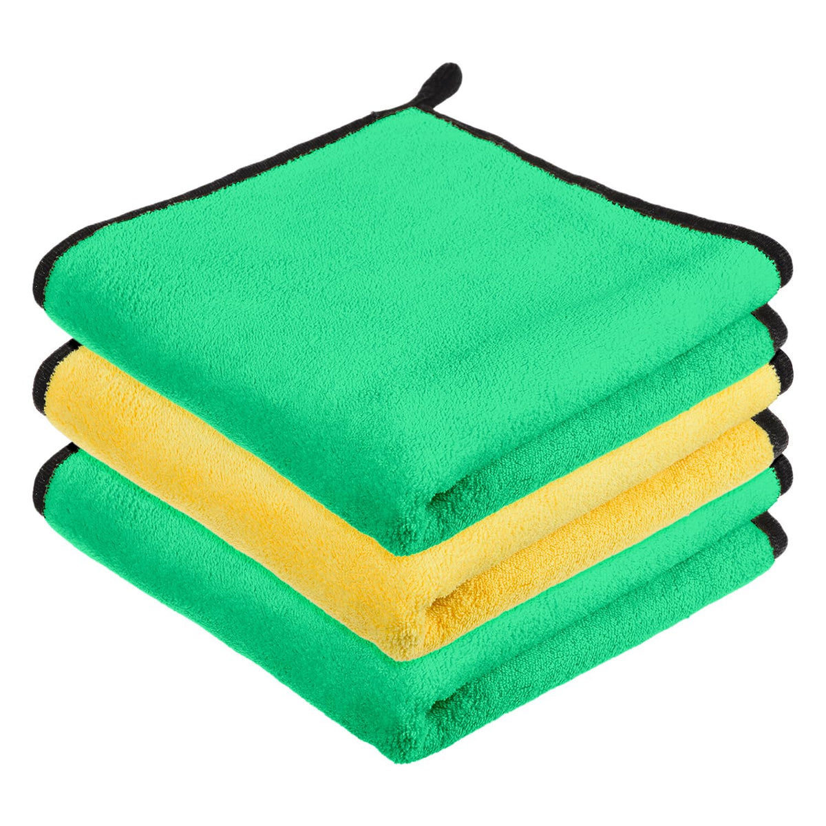 Kuber Industries Cleaning Towel | Reusable Cleaning Cloths for Kitchen | Duster Towel for Home Cleaning | 400 GSM Cleaning Cloth Towel with Hanging Loop | 40x40 | Pack of 3 | Multi