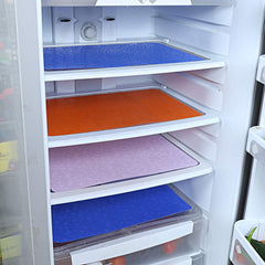 Kuber Industries Stone Design 6 Piece PVC Refrigerator Drawer Mat Set - White, Blue and Green - CTKTC22335