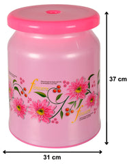 Heart Home Flower Design Multipurposes Plastic Sitting Stool (Pink)