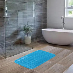 Kuber Industries Bath Mat | PVC Bathroom Mat | Shower Bath Mat | Floor Tub Mat | Foot Massager Mat | Anti-Skid Shower Bathroom Mat | B-02B |Pack of 2| Light Blue