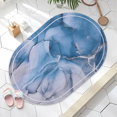 Kuber Industries Bath Mat | PVC Bathroom Mat | Shower Bath Mat | Floor Tub Mat | Diatom Mud Oval Mat | Anti-Skid Shower Bathroom Mat | CF-220814 |Pack of 2| Multi