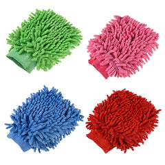 Heart Home Gloves | Microfiber Cleaning Gloves | Chenille Mitts for Kitchen | 50 GSM Hand Duster for Kitchen | Hand Gloves For Car | Duster for Glass | Pack of 4 | Multi