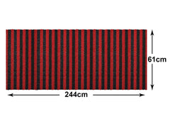 Heart Home Rubber Strips Design Door Mat for Porch/Kitchen/Bathroom/Laundry Room, 24"x96" (Red) 54HH4008.