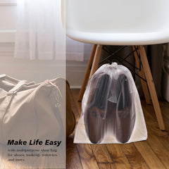 Heart Home Shoe Cover | Travel Shoe Storage Bags | Polyester Storage Bags | Drawstring Shoe Cover | Clear Transparent Shoe Storage Organizer | Pack of 6 | Multi