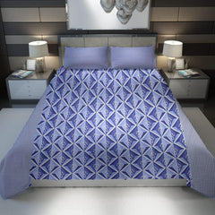 Kuber Industries Double Bedsheet|Cotton 120 TC Luxury Printed Soft & Lightweight Bedsheet with 2 Pillow Covers (Blue & White) (Pack of 6)