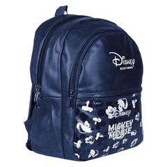 Kuber Industries Disney Mickey School Bag for Kids|Stylish Backpacks for Kids|Leather Waterproof Shoulder Straps Bag for College|Travel (Blue)