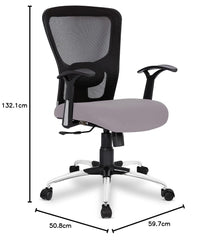 Kuber Industries Ergonomic Office Chairs for Work From Home | Comes with Manual Height Adjustable, Armrest & Adjustable 2D Lumbar Support | Comfy Study Chair for Students with Wheels | Black