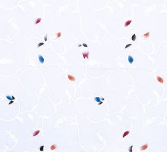 Heart Home Leaf Printed Cotton 4 Seater Center Table Cover,40"x60" (White)-44HH021