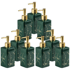 Kuber Industries Liquid Soap Dispenser | Handwash Soap Dispenser | Soap Dispenser for Wash Basin | Shampoo Dispenser Bottle | Bathroom Dispenser Bottle | 9 Piece | Pack of 3 | 320 ml | Green