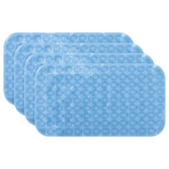 Kuber Industries Bath Mat | PVC Bathroom Mat | Shower Bath Mat | Floor Tub Mat | Foot Massager Mat | Anti-Skid Shower Bathroom Mat | B-02B |Pack of 4| Light Blue