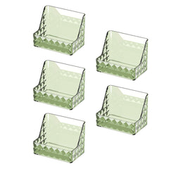 Kuber Industries Pack of 5 Crystal Finish Wall hanging Jewellery Box | Multipurpose Stackable Makeup Organiser | Ideal for Cosmetics, Skincare, Lipsticks, Nail Care| YM.6673D | Dark Green