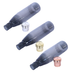 Heart Home Water Bottle | Plastic Water Bottles | Refrigerator Water Bottles | Fridge Water Bottles | Drinking Water Bottle | 1 LTR Water Bottle | Set of 6 | Black