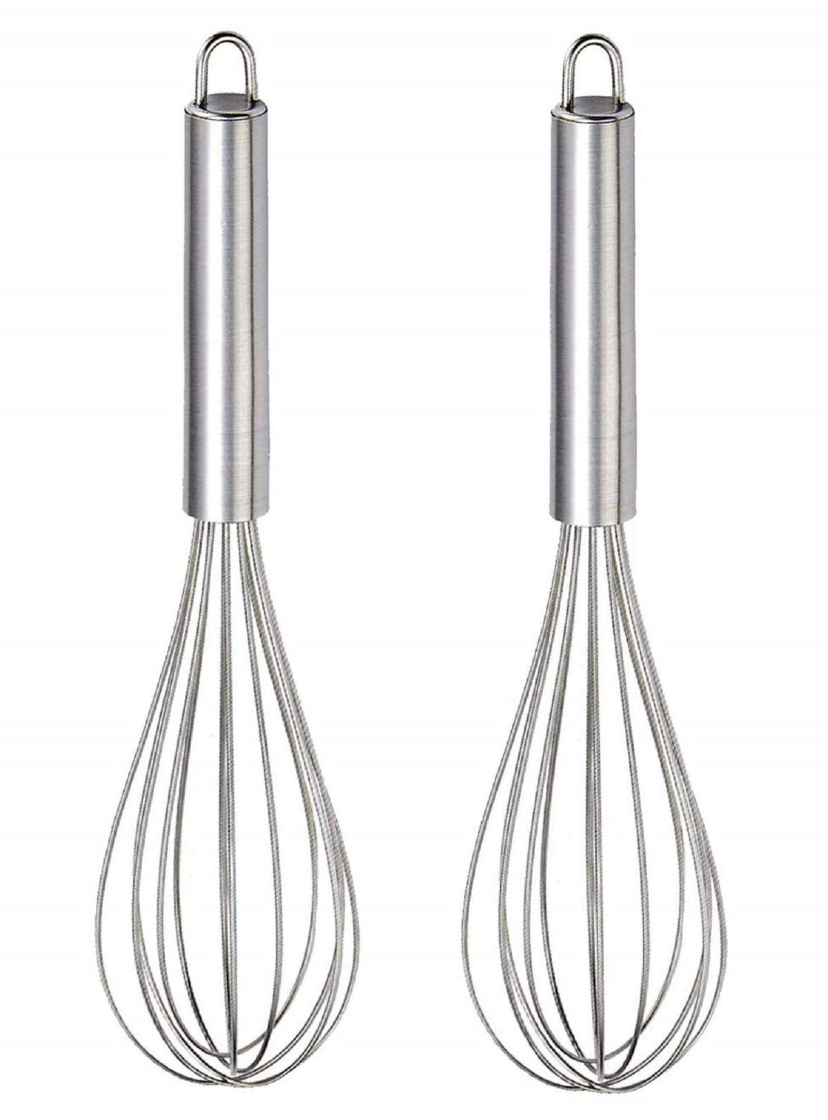 Kuber Industries 2 Pieces Stainless Steel Hand Blender Mixer Froth Whisker Latte Maker for Milk Coffee Egg Beater Juice,15 Cm (Silver) - CTKTC031303