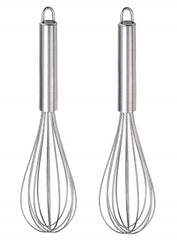 Kuber Industries 2 Pieces Stainless Steel Hand Blender Mixer Froth Whisker Latte Maker for Milk Coffee Egg Beater Juice,15 Cm (Silver) - CTKTC031303