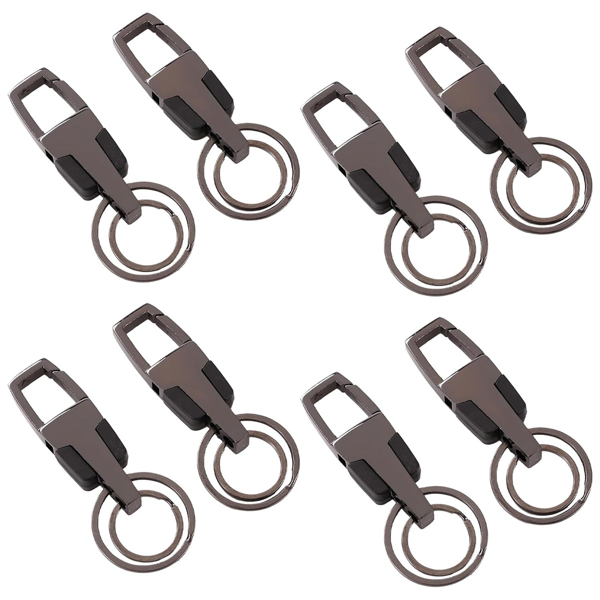 Kuber Industries Keychain/Keyring/Key Tag|Car Key Clip, Key Holder, Key Organizer|Pack of 8| (Grey)