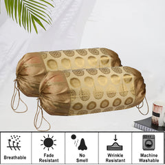 Heart Home Bolster Covers | Polyester Bolster Cover Set | Diwan Bolster Cover Set | Bolster Pillow Cover | Banarasi Gola Masand Cover | 16x32 Inch | Pack of 4 | Multicolor
