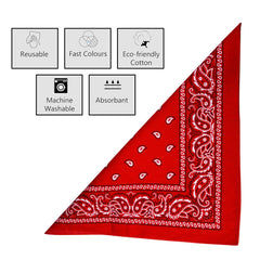 Heart Home Handkerchief | Premium Cotton Fabric | Women's Handkerchief | Ladies Rumal | Women's Hankies | Hankies for Girls | Carry Print Hanky | 4 Piece Set | Extra Large | Red